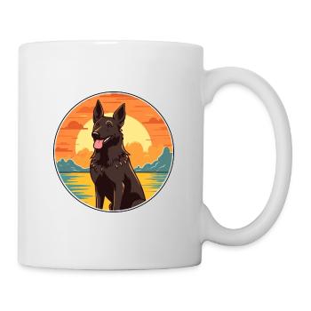 Dutch Shepherd Dog Breed Cartoon Kawaii Clipart - Mug - white - Right