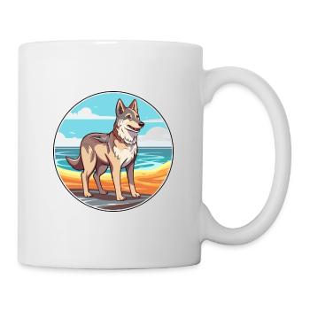 Tchécoslovaque chien-loup chien race dessin animé kawaii - Mug blanc - blanc - Droite