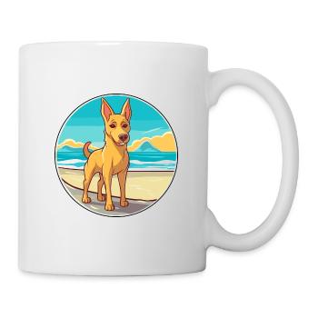 Dingo Hund Rasse Cartoon Kawaii Clipart Aquarell - Tasse - Weiß - Rechts