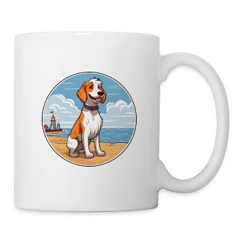 Dutch Smoushond Dog Breed Cartoon Kawaii Clipart - Mug - white - Right