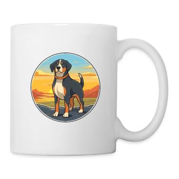 Entlebucher Mountain Dog Breed Cartoon Kawaii Dog - Mug blanc - blanc - Droite