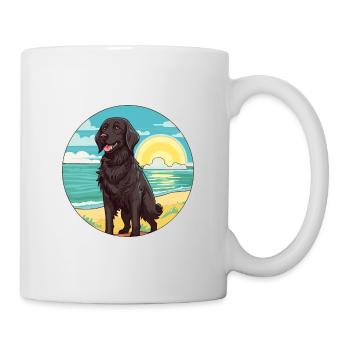 Plat Enduit Retriever Chien Race Cartoon Kawaii Chien - Mug blanc - blanc - Droite
