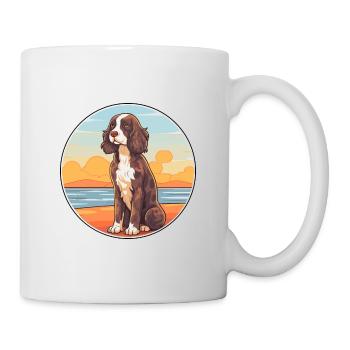 French Spaniel Dog Breed Cartoon Kawaii Clipart - Mug - white - Right