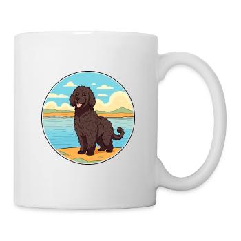 Frison chien d’eau race Cartoon Kawaii Clipart chien - Mug blanc - blanc - Droite