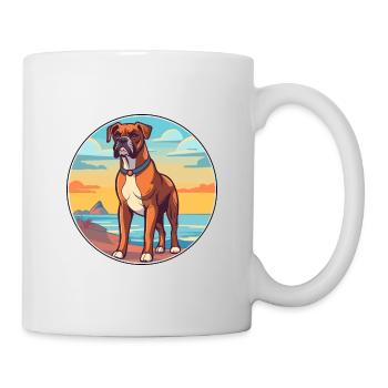 Chien allemand Boxer race Cartoon Kawaii Clipart chien - Mug blanc - blanc - Droite