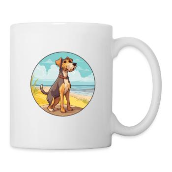 Chien de chasse allemand Terrier race Cartoon Kawaii - Mug blanc - blanc - Droite