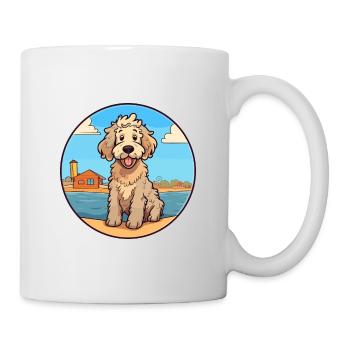 German Sheeppoodle Dog Breed Cartoon Kawaii Dog - Mug - white - Right