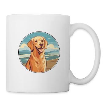 Golden Retriever Dog Breed Cartoon Kawaii Clipart - Mug - white - Right