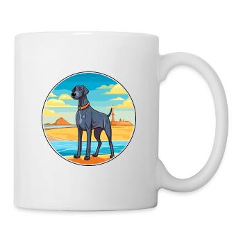 Große Dogge Hund Rasse Cartoon Kawaii Clipart Hund - Tasse - Weiß - Rechts