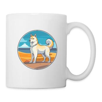 Sibérie orientale Laika chien race dessin animé Kawaii chien - Mug blanc - blanc - Droite