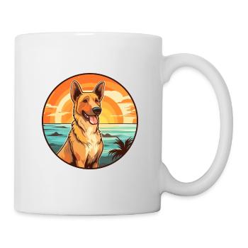 Osteuropäischer Schäferhund Rasse Cartoon Kawaii - Tasse - Weiß - Rechts