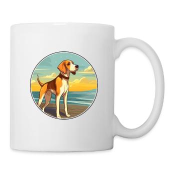 Englisch Foxhound Hund Rasse Cartoon Kawaii Clipart - Tasse - Weiß - Rechts