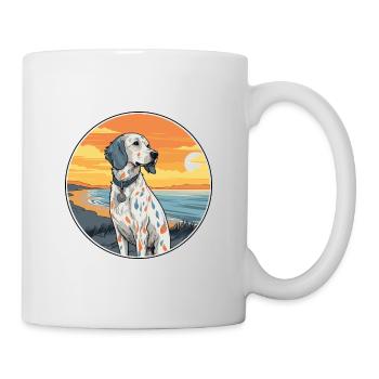 English Setter Dog Breed Cartoon Kawaii Clipart - Mug - white - Right