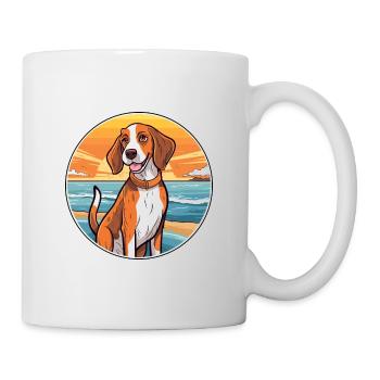 Estnischer Hund Rasse Cartoon Kawaii Clipart - Tasse - Weiß - Rechts