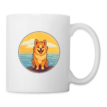 Finnischer Spitz Hund Rasse Cartoon Kawaii Clipart Hund - Tasse - Weiß - Rechts