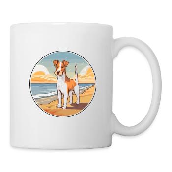 Foxterrier Glatter Hund Rasse Cartoon Kawaii Hund - Tasse - Weiß - Rechts