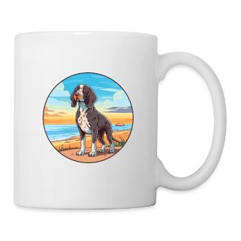 Frisian Pointing Dog Breed Cartoon Kawaii Clipart - Mug - white - Right