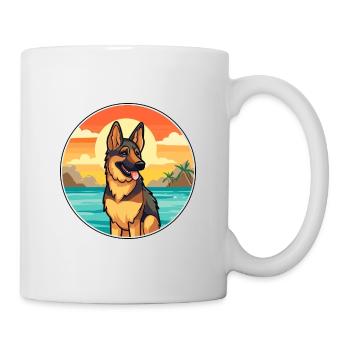 German Shepherd Dog Breed Cartoon Kawaii Clipart - Mug - white - Right