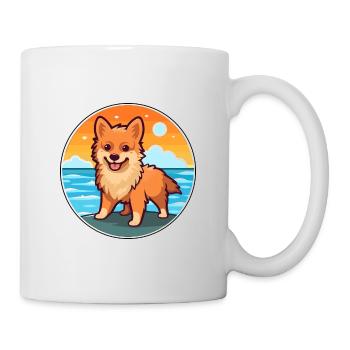 German Spitz Dog Breed Cartoon Kawaii Clipart Dog - Mug - white - Right