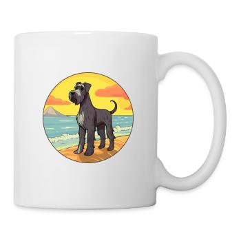 Géant Schnauzer chien race Cartoon Kawaii Clipart - Mug blanc - blanc - Droite