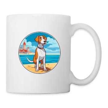 Grand Anglo Francais Dog Breed Cartoon Kawaii Dog - Mug - white - Right