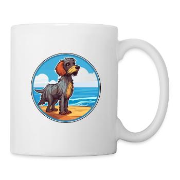 Griffon Bleu De Gascogne Race De Chien Cartoon Kawaii - Mug blanc - blanc - Droite