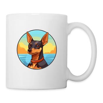 Englischer Toy Terrier Hund Rasse Cartoon Kawaii Hund - Tasse - Weiß - Rechts