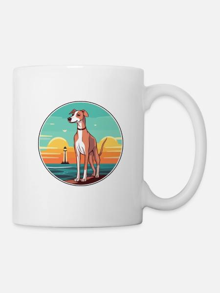 Englisch whippet Hund Rasse Cartoon Kawaii Clipart - Tasse - Weiß
