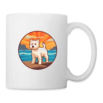 Chien Terrier Blanc Anglais Race Cartoon Kawaii Chien - Mug blanc - blanc - Droite
