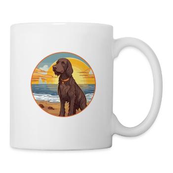 Allemand à poil long Pointer chien race Cartoon Kawaii - Mug blanc - blanc - Droite