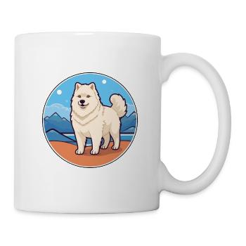 Groenland chien race dessin animé Kawaii Clipart chien animal de compagnie - Mug blanc - blanc - Droite