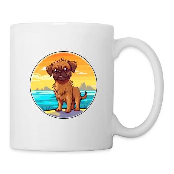Griffon Bruxellois Race De Chien Cartoon Kawaii Chien - Mug blanc - blanc - Droite