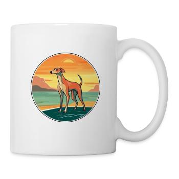 Greyhound Hund Rasse Cartoon Kawaii Clipart Hund Haustier - Tasse - Weiß - Rechts
