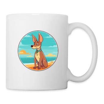 Hare Indian Dog Breed Cartoon Kawaii Clipart Dog - Mug - white - Right