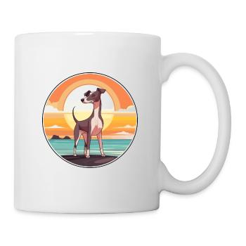 Lévrier italien chien race Cartoon Kawaii Clipart - Mug blanc - blanc - Droite