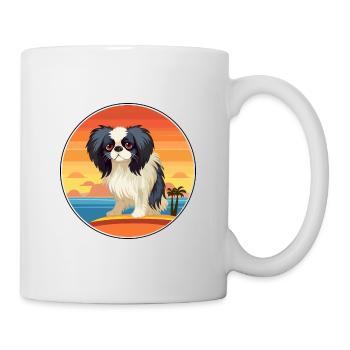 Japonais Chin chien race Cartoon Kawaii Clipart chien - Mug blanc - blanc - Droite