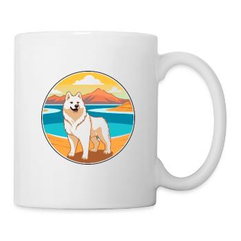 Jindo Dog Breed Cartoon Kawaii Clipart Watercolor - Mug - white - Right