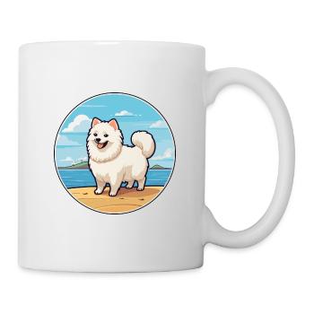 Spitz japonais chien race Cartoon Kawaii Clipart - Mug blanc - blanc - Droite