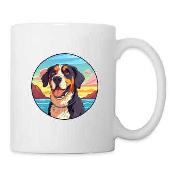 Grand Bouvier Suisse Race Cartoon Kawaii - Mug blanc - blanc - Droite