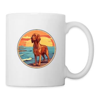 Setter irlandais chien race Cartoon Kawaii Clipart chien - Mug blanc - blanc - Droite