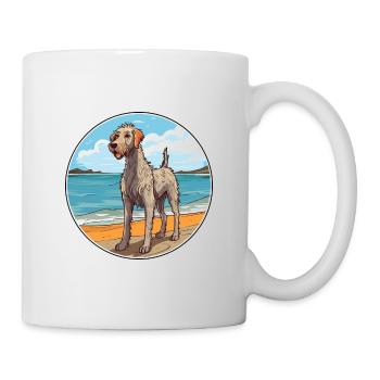 Irish Wolfhound chien race Cartoon Kawaii Clipart - Mug blanc - blanc - Droite