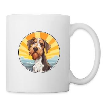 Chien de chasse à poil dur d’Istrie race de chien Cartoon Kawaii - Mug blanc - blanc - Droite