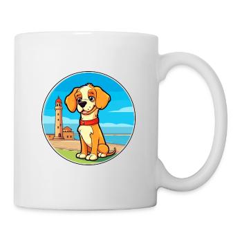 Italien Volpino chien race Cartoon Kawaii Clipart - Mug blanc - blanc - Droite