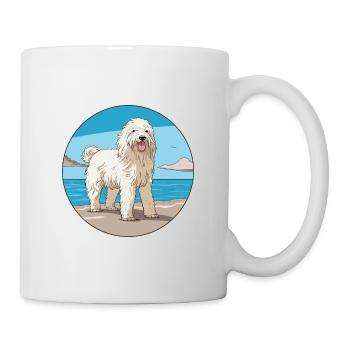 Komondor chien race dessin animé kawaii clipart chien animal de compagnie - Mug blanc - blanc - Droite