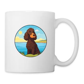 Irischer Wasserspaniel Hund Rasse Cartoon Kawaii Hund - Tasse - Weiß - Rechts