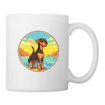 Jagdterrier Dog Breed Cartoon Kawaii Clipart Dog - Mug - white - Right