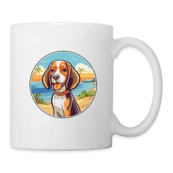 Kerry Beagle chien race dessin animé Kawaii Clipart chien - Mug blanc - blanc - Droite