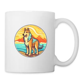 Kunming Wolfhund Hund Rasse Cartoon Kawaii Clipart - Tasse - Weiß - Rechts