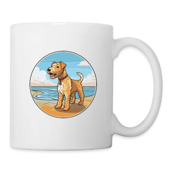 Lakeland Terrier chien race Cartoon Kawaii Clipart - Mug blanc - blanc - Droite