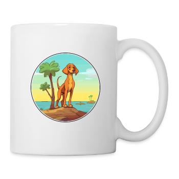 Majestic Tree Hound Dog Breed Cartoon Kawaii Dog - Mug - white - Right